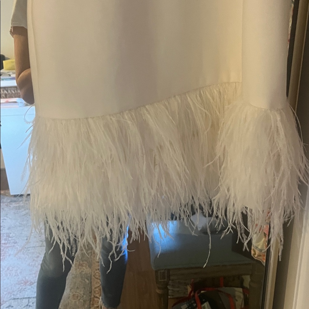 Likely White Feather Hem Mini Dress - Picture 2 of 4